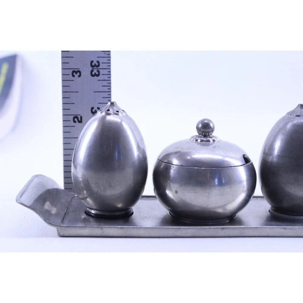 Rare Just Anderson Danish Pewter Table Setting - a‎ Set of 4 Pieces